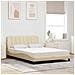 Letto con Materasso Crema 140x200 cm in Tessuto - Foto miniatura 3