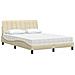 Letto con Materasso Crema 140x200 cm in Tessuto - Foto miniatura 4