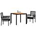 Set da Pranzo per Giardino 3 pcs Nero Poly Rattan - Foto miniatura 3