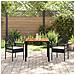 Set da Pranzo per Giardino 3 pcs Nero Poly Rattan - Foto miniatura 4