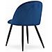 Sedia BELLO in velluto blu navy con gambe nere - Foto miniatura 4