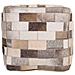 Pouf In Pelle Marrone 44x44x44h Cm - Foto miniatura 2