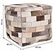 Pouf In Pelle Marrone 44x44x44h Cm - Foto miniatura 5