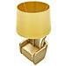 Lampada Da Comodino Midcentury In Resina Dorata Con Paralume In Tessuto - Foto miniatura 3