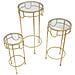 Set Di Tavolini Vkh428-oro-metallo-33x33x70 Cm - Foto miniatura 3