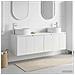 Set di Armadi da Bagno 3 pz Bianco Lucido 49,5 x 44,5 x 65,5 cm - Foto miniatura 2