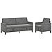 Set di Divani con Storage 2 pz Grigio Scuro Poliestere - Foto miniatura 1