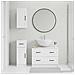 Set di armadietti da bagno in 3 pezzi UTRECHT Bianco Lucido - Foto miniatura 6