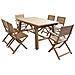 Orator - Set Tavolo In Teak Cm 160/240 X 90 X 77 H Con 4 Sedie E 2 Poltrone Orator - Foto miniatura 1