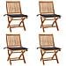 Sedie da Giardino Pieghevoli con Cuscini 4 pz Massello di Teak - Foto miniatura 1