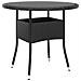 Set Da Pranzo Per Giardino 5 Pz In Polyrattan Nero - Foto miniatura 2