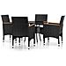 Set Da Pranzo Per Giardino 5 Pz In Polyrattan Nero - Foto miniatura 1