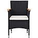 Set Da Pranzo Per Giardino 5 Pz In Polyrattan Nero - Foto miniatura 4