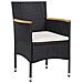 Set Da Pranzo Per Giardino 5 Pz In Polyrattan Nero - Foto miniatura 7