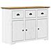 Credenza BODO 115,5x44x80 cm Legno Massello Pino Bianco Marrone - Foto miniatura 1