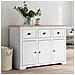 Credenza BODO 115,5x44x80 cm Legno Massello Pino Bianco Marrone - Foto miniatura 7