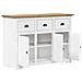 Credenza BODO 115,5x44x80 cm Legno Massello Pino Bianco Marrone - Foto miniatura 8
