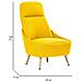 Sedia Da Ufficio Dunedin, Seduta Da Attesa Per Ufficio, Poltrona Ergonomica, 77x65h100 Cm, Giallo - Foto miniatura 2