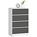Cassettiera K60, 4 cassetti, 60x40x99 cm, Colore Bianco e Grigio Grafite - Foto miniatura 1