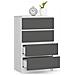 Cassettiera K60, 4 cassetti, 60x40x99 cm, Colore Bianco e Grigio Grafite - Foto miniatura 2