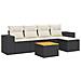 Set Divano da Giardino 6 pz con Cuscini Nero in Polyrattan - Foto miniatura 1