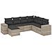 Set Divani Da Giardino 7pz Con Cuscini Grigio Chiaro Polyrattan - Foto miniatura 2