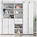 Credenza Bianca 50x42,5x185 Cm In Legno Multistrato - Foto miniatura 1