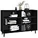 Credenza Nera 103,5x35x70 Cm In Legno Multistrato - Foto miniatura 2