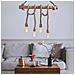 Loane Suspension Rustique Filaire 4 Lampes Cordes Et Bois - Foto miniatura 4