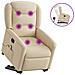 Poltrona Alzapersona Massaggiante Reclinabile Crema in Tessuto - Foto miniatura 1