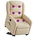 Poltrona Alzapersona Massaggiante Reclinabile Crema in Tessuto - Foto miniatura 3