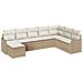 Set di Divano da Giardino  8 Pezzi con Cuscini Beige, Rattan Polietilene, Divano da Giardino a 2 Posti con Cuscini Beige, Rattan Polietilene - Foto miniatura 1