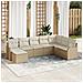 Set di Divano da Giardino  8 Pezzi con Cuscini Beige, Rattan Polietilene, Divano da Giardino a 2 Posti con Cuscini Beige, Rattan Polietilene - Foto miniatura 2