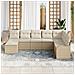 Set di Divano da Giardino  8 Pezzi con Cuscini Beige, Rattan Polietilene, Divano da Giardino a 2 Posti con Cuscini Beige, Rattan Polietilene - Foto miniatura 3