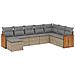 Set Divano da Giardino 8 pz con Cuscini Beige in Polyrattan - Foto miniatura 1