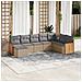 Set Divano da Giardino 8 pz con Cuscini Beige in Polyrattan - Foto miniatura 2