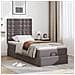 Struttura Letto Pouf con Materasso Grigio 90x200 cm Similpelle - Foto miniatura 4