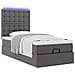 Struttura Letto Pouf con Materasso Grigio 90x200 cm Similpelle - Foto miniatura 6