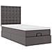 Struttura Letto Pouf con Materasso Grigio 90x200 cm Similpelle - Foto miniatura 7