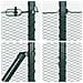 Recinzione Esagonale  Verde 1,6x25 m in Acciaio, Pali per Recinzione  con Piattaforme di Base 13 pcs Ø32mm 88,5cm in Acciaio Galvanizzato - Foto miniatura 7