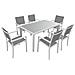 Set Di Mobili Da Giardino Bergamo In Textilene Grigio 6 Posti - Alluminio Bianco - Foto miniatura 1