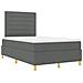 Letto a molle con materasso Grigio scuro 120 x 190 cm Tessuto - Foto miniatura 6