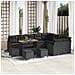 Set Divano da Giardino con cuscino 13 pcs Nero 110 x 55 x 71 cm - Foto miniatura 2