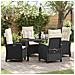 Set da Pranzo per Giardino 5 pcs Nero polyrattan - Foto miniatura 2