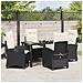 Set da Pranzo per Giardino 5 pcs Nero polyrattan - Foto miniatura 4