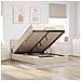 Pouf Letto con Materasso Crema 140x190 cm in Tessuto - Foto miniatura 2