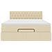 Pouf Letto con Materasso Crema 140x190 cm in Tessuto - Foto miniatura 7