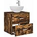Mobile Lavabo da Parete Rovere Fumo 49,5 x 41 x 64,5 cm - Foto miniatura 2