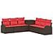 Set di divani 7 pz Marrone e Rosso Rattan sintetico e Acciaio - Foto miniatura 1