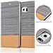 Custodia Compatibile Con Samsung Galaxy S6 Edge Plus In Grigio Chiaro Marrone - Coperchio Protettiva Con Chiusura Magnetica, Funzione Stand E Tasca Per Le Carte - Foto miniatura 5